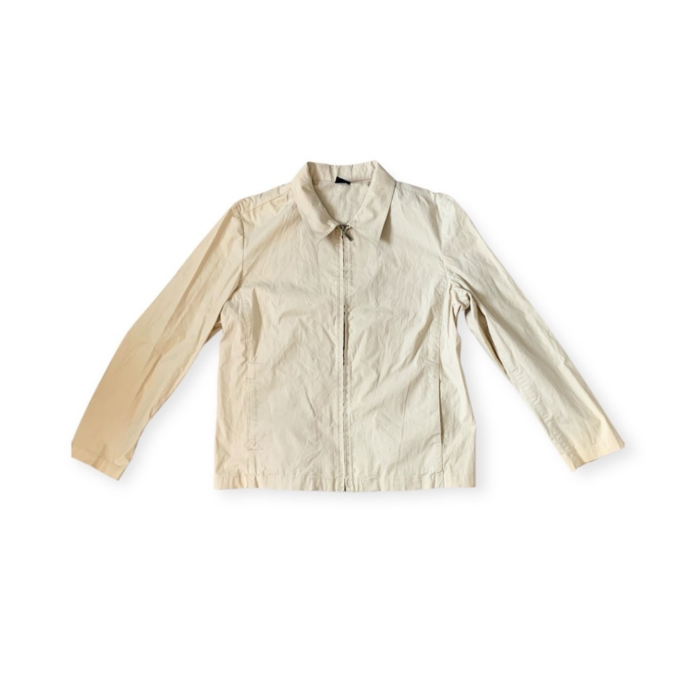 Vintage GAP 100% cotton Beige Long Sleeve zip up Jacket